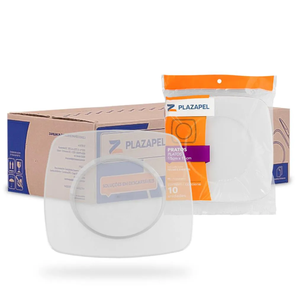 Prato Plazapel Quadrado 15cm Cristal - Imagem 3