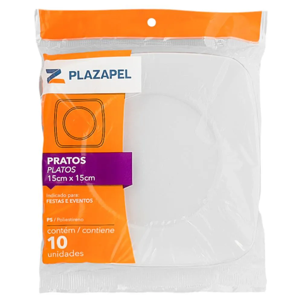 Prato Plazapel Quadrado 15cm Cristal - Imagem 2